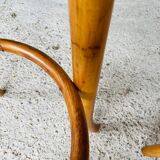 Pair of vintage bar stools, curved wood and cane