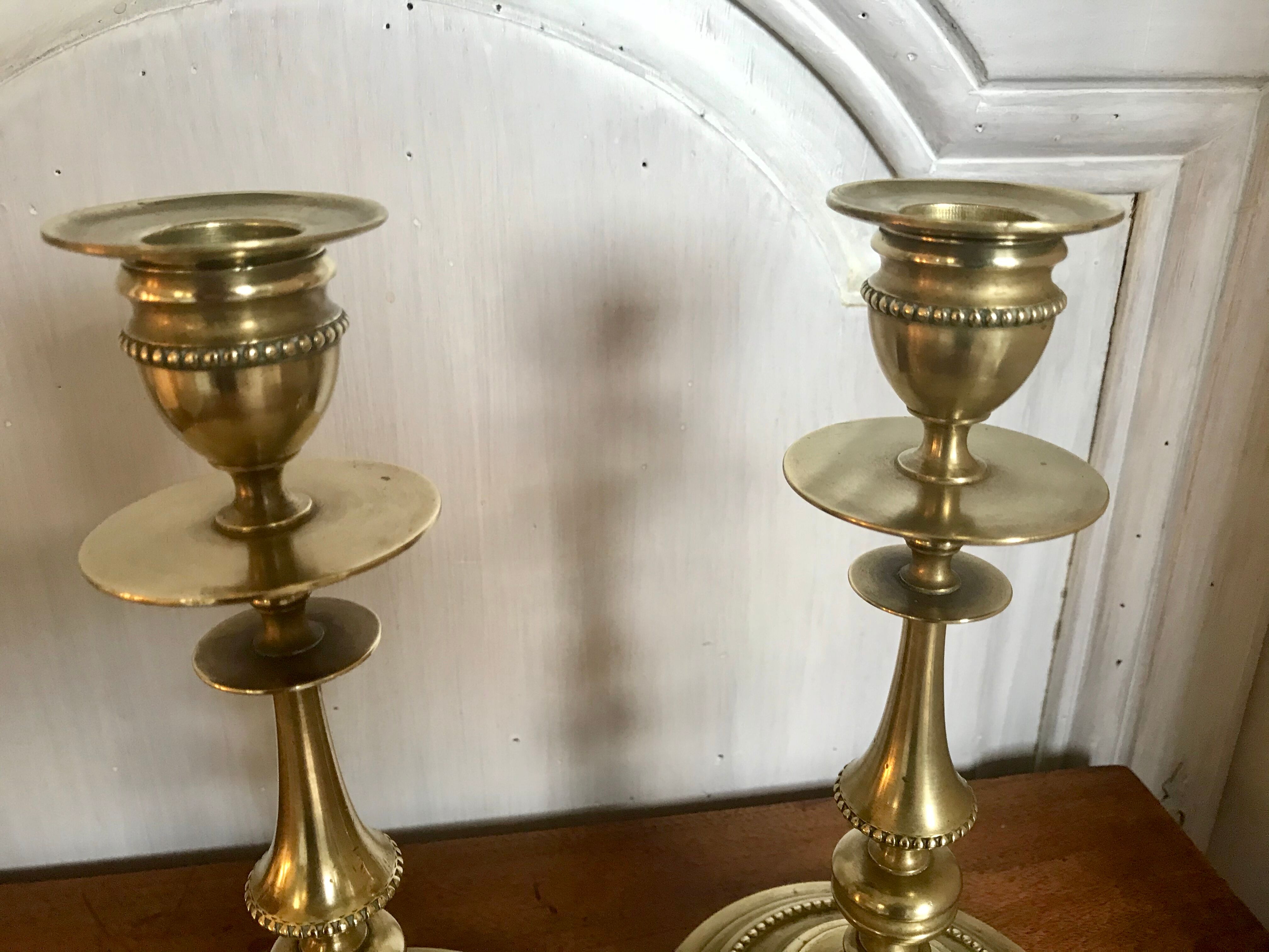 Pair of brass candlesticks