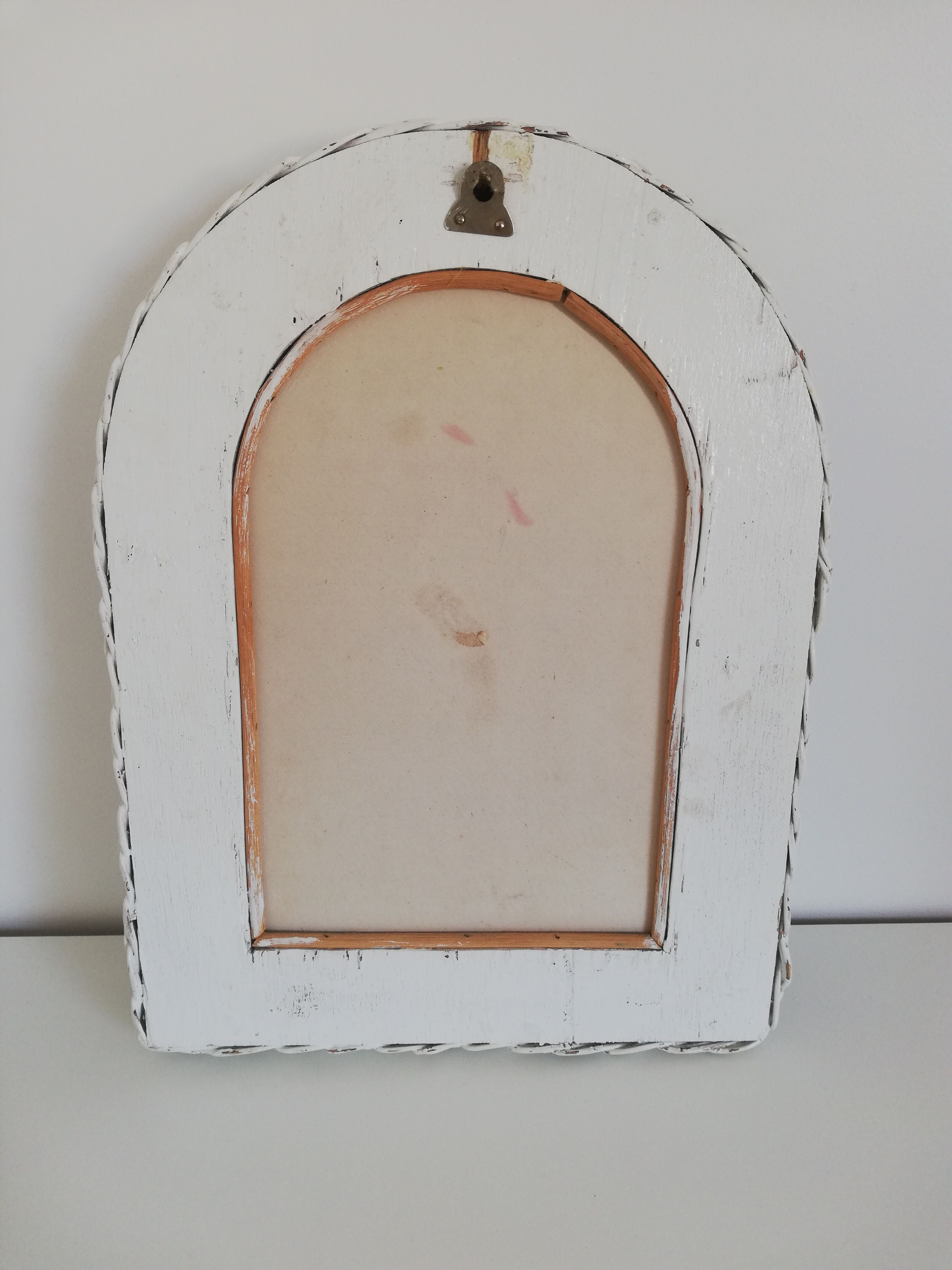 Vintage wicker mirror