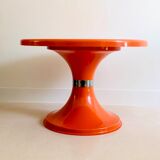 Orange round coffee table, Italy 60s