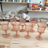 Ensemble de 8 verres à pied rose Rosaline