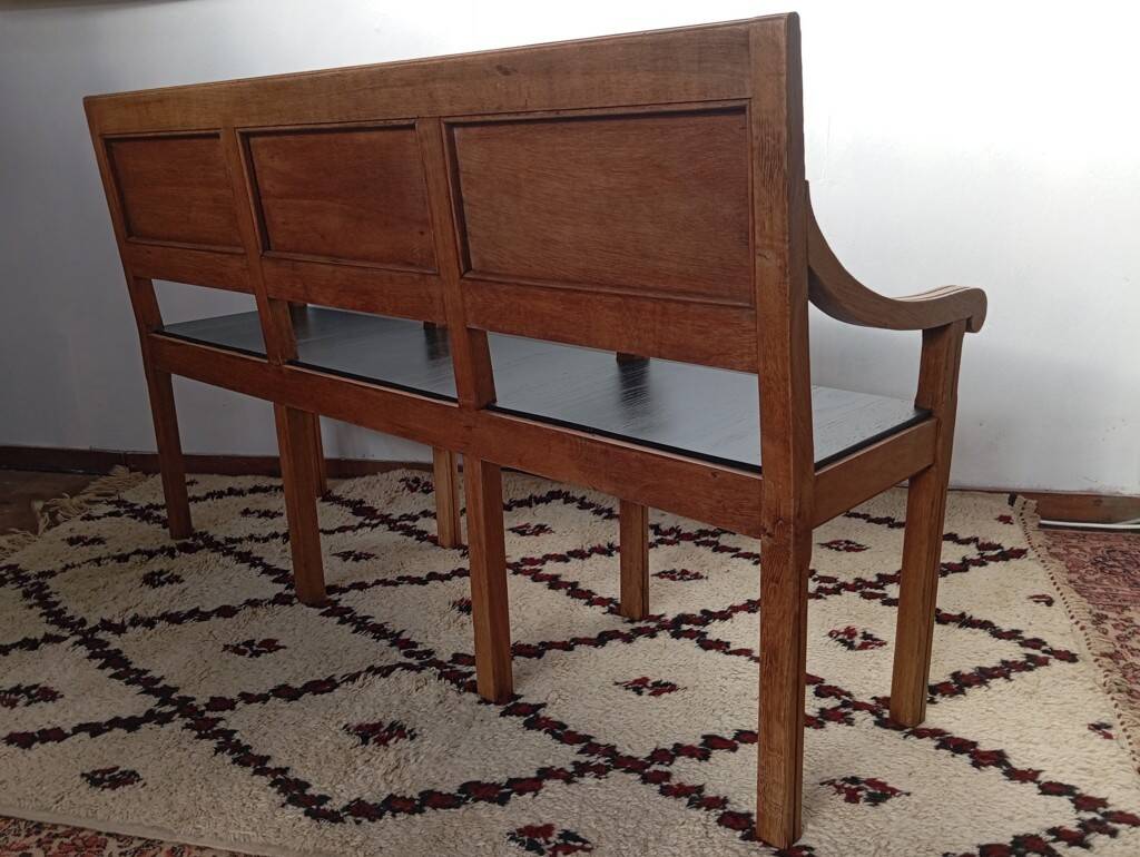 Early 20th-century solid oak bench