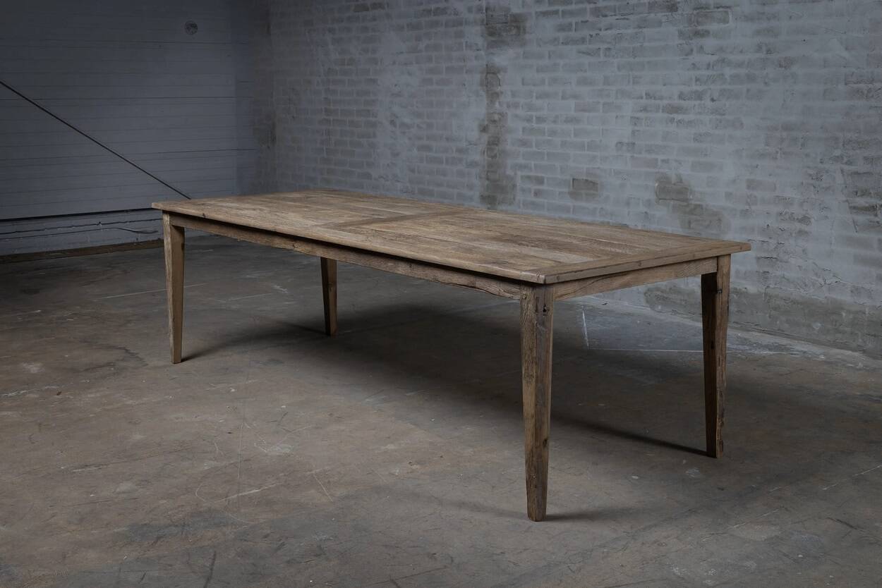 French style solid oak farmhouse table - 300 cm length