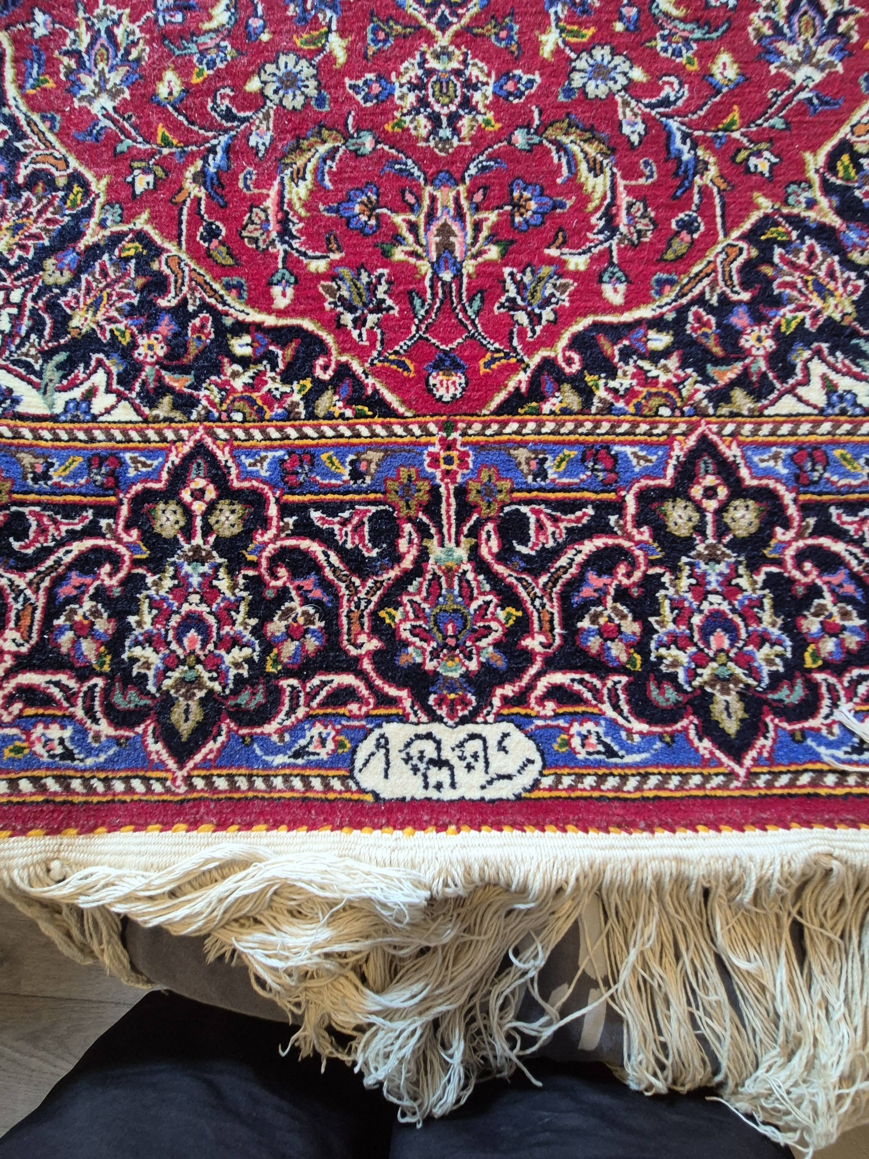 Pair of twin Kashan Persian rugs 116x176 Red medallion - Handwoven wool
