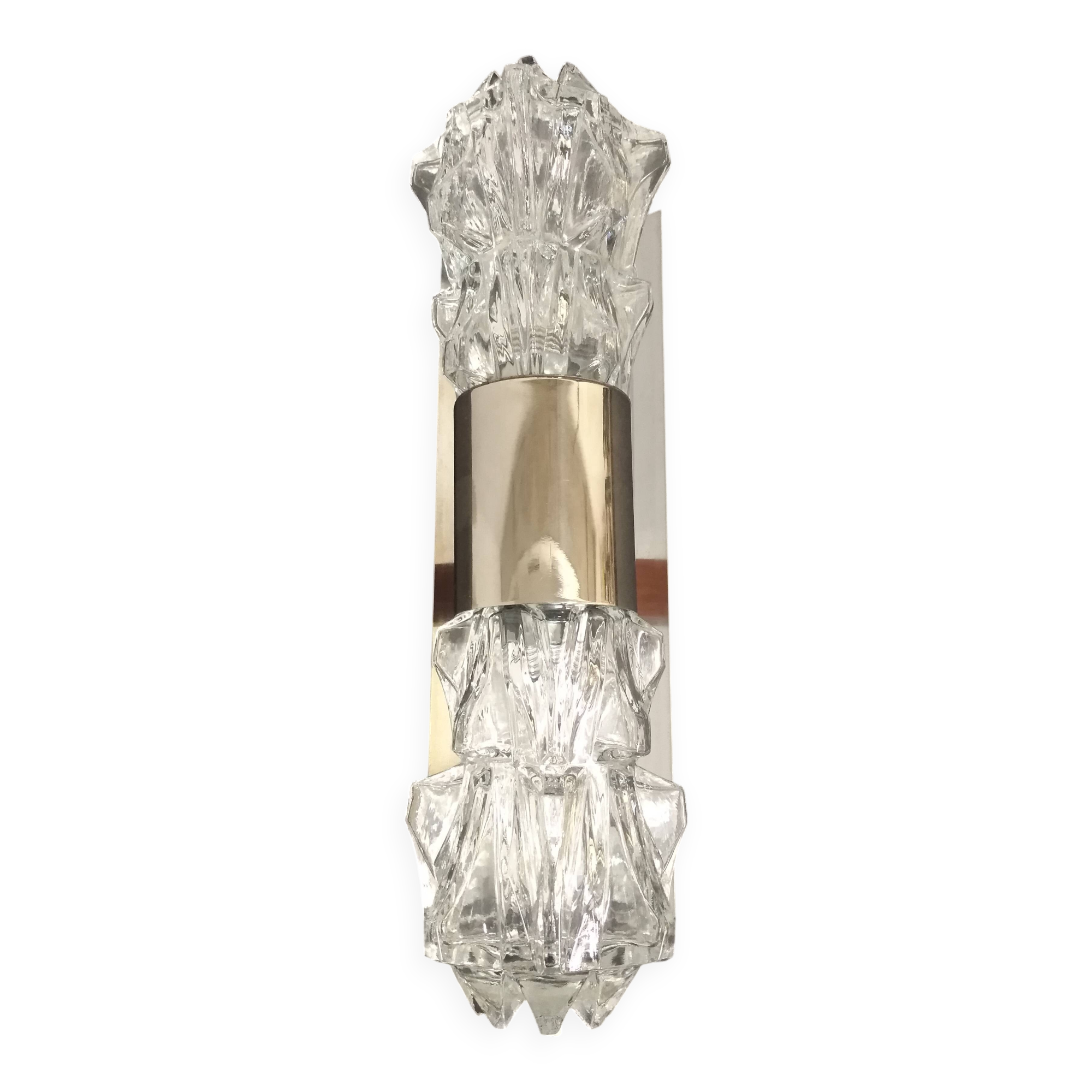 Space Age double glass wall lamp by Raak, Netherlands circa 1970