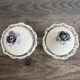 Duo de pots Capodimonte en porcelaine d'art et fleurs bleues