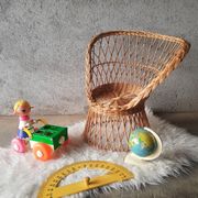 Fauteuil en osier pour enfant style emmanuelle