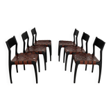Piero Palange Werther Toffoloni Mod. 993 Dining Chairs for Montina 1960 Set of 6