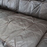 1970s Danish 3-seater sofa in dark brown leather