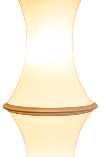 Enrico Tronconi "Bamboo" floor lamp, in white opaline glass. 1970s.