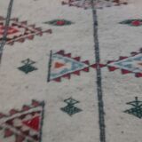 Traditional white multicolored Berber carpet 200-105cm