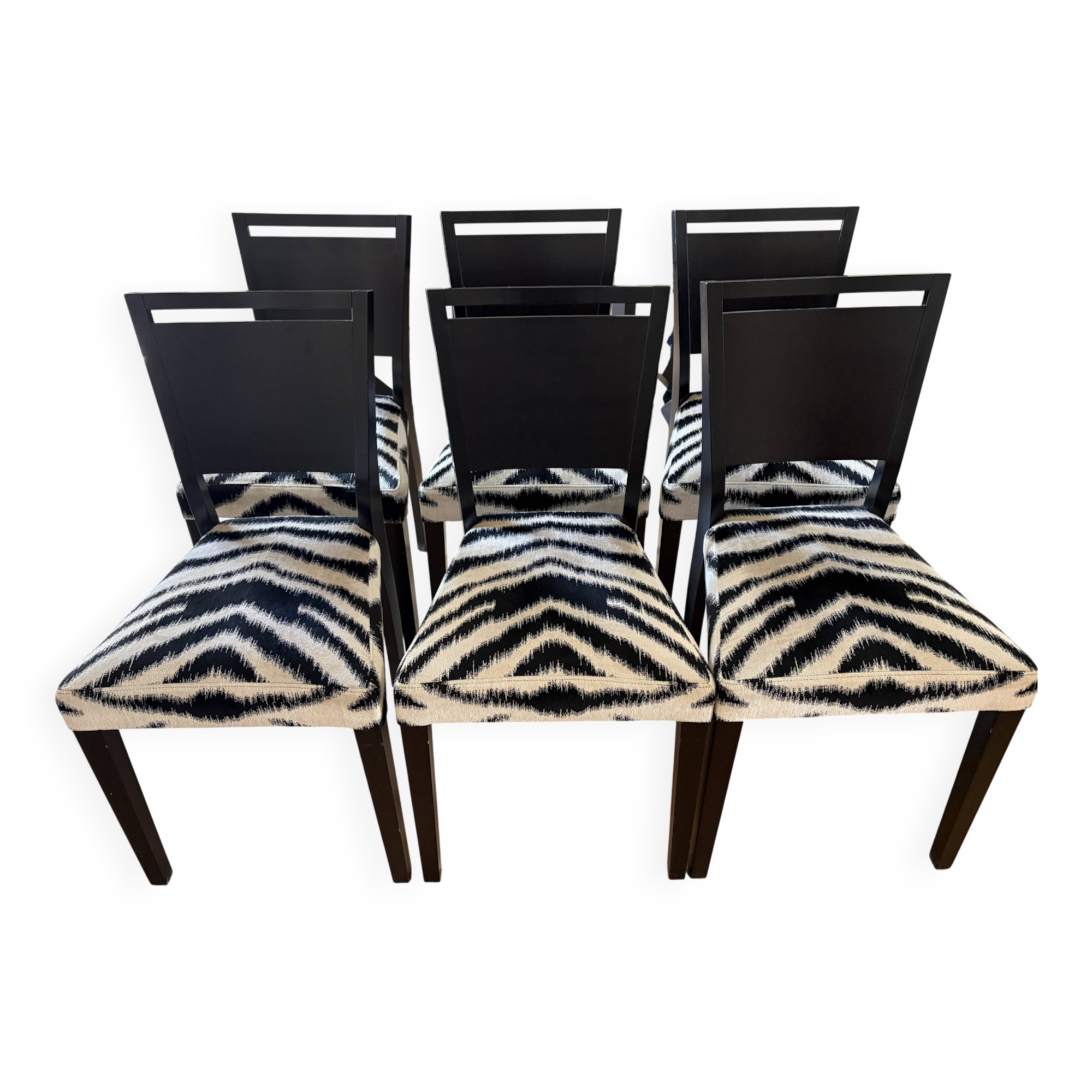 6 chaises artelano vintage - tissu pierre frey