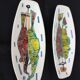 Two ceramic plates/ trays with game design, vintage, 50 60s