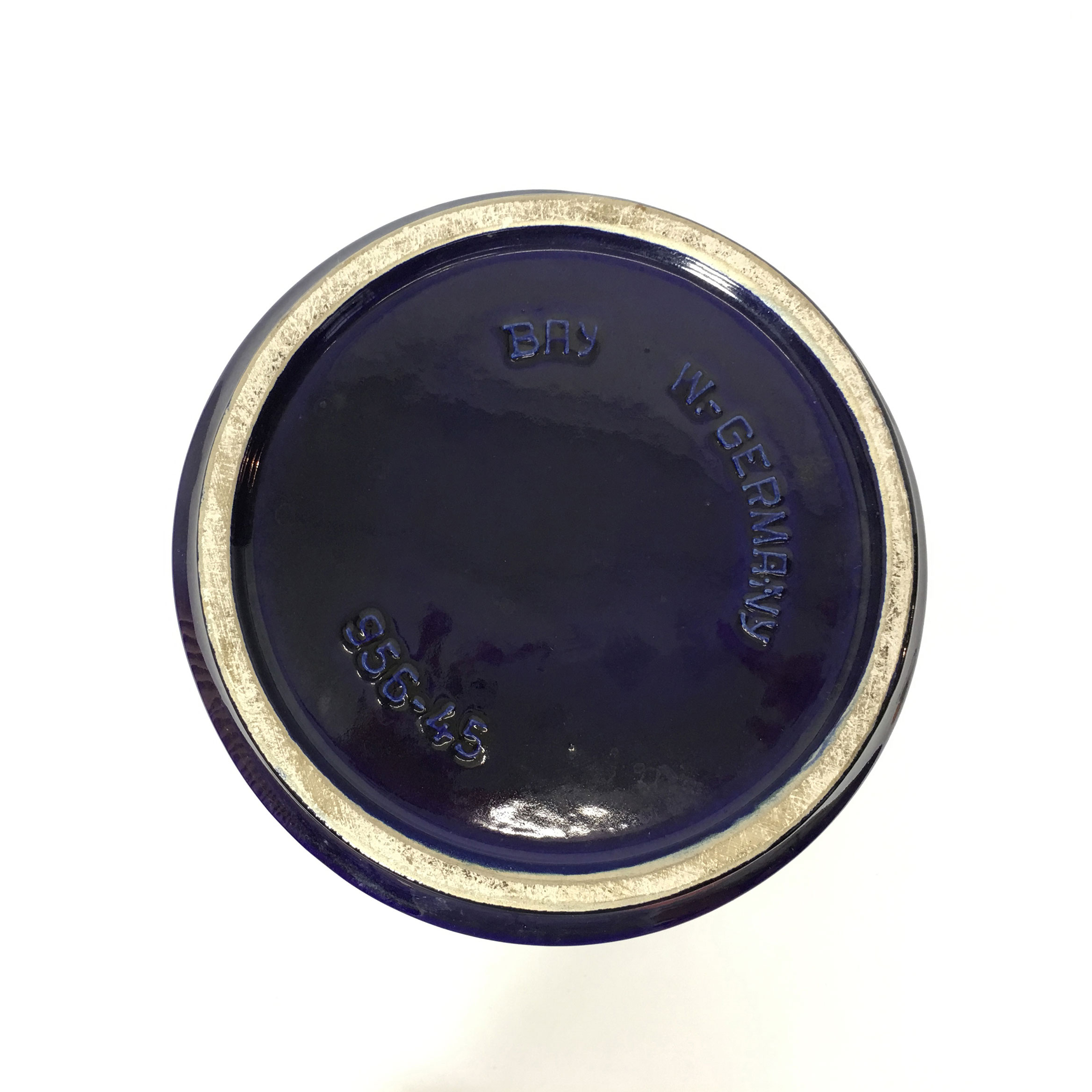 Vase in blue ceramics, 1970-1980