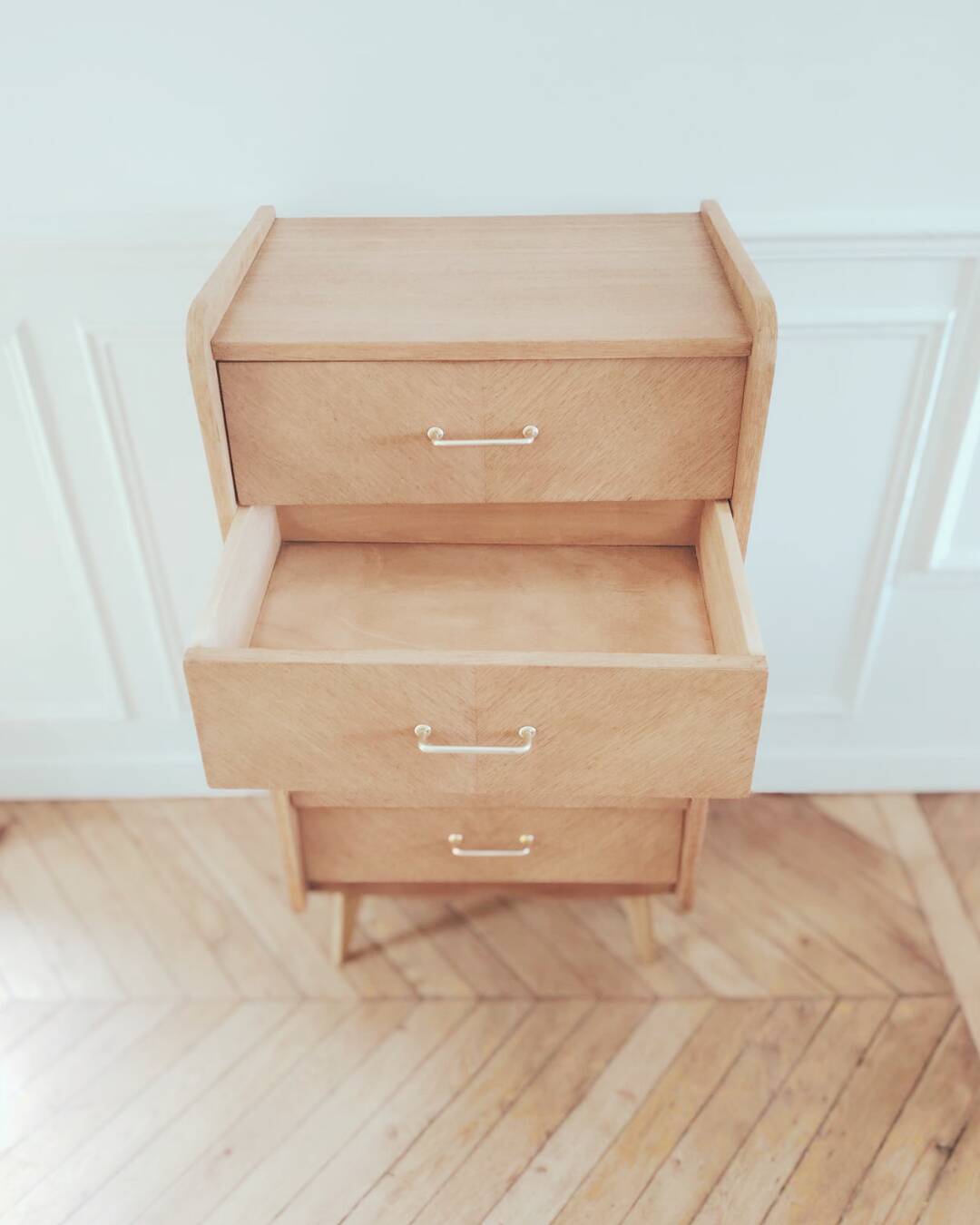 Renovated vintage chest of drawers, Scandinavian style, 1950s-60s.