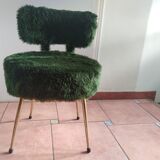 Green plush chair 70s