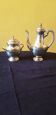 19th century teapot and sugar bowl. Silver metal hallmark.