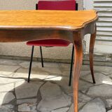 Solid wood table with curved legs