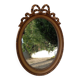 Vintage Louis XVI style oval gold mirror / bow
