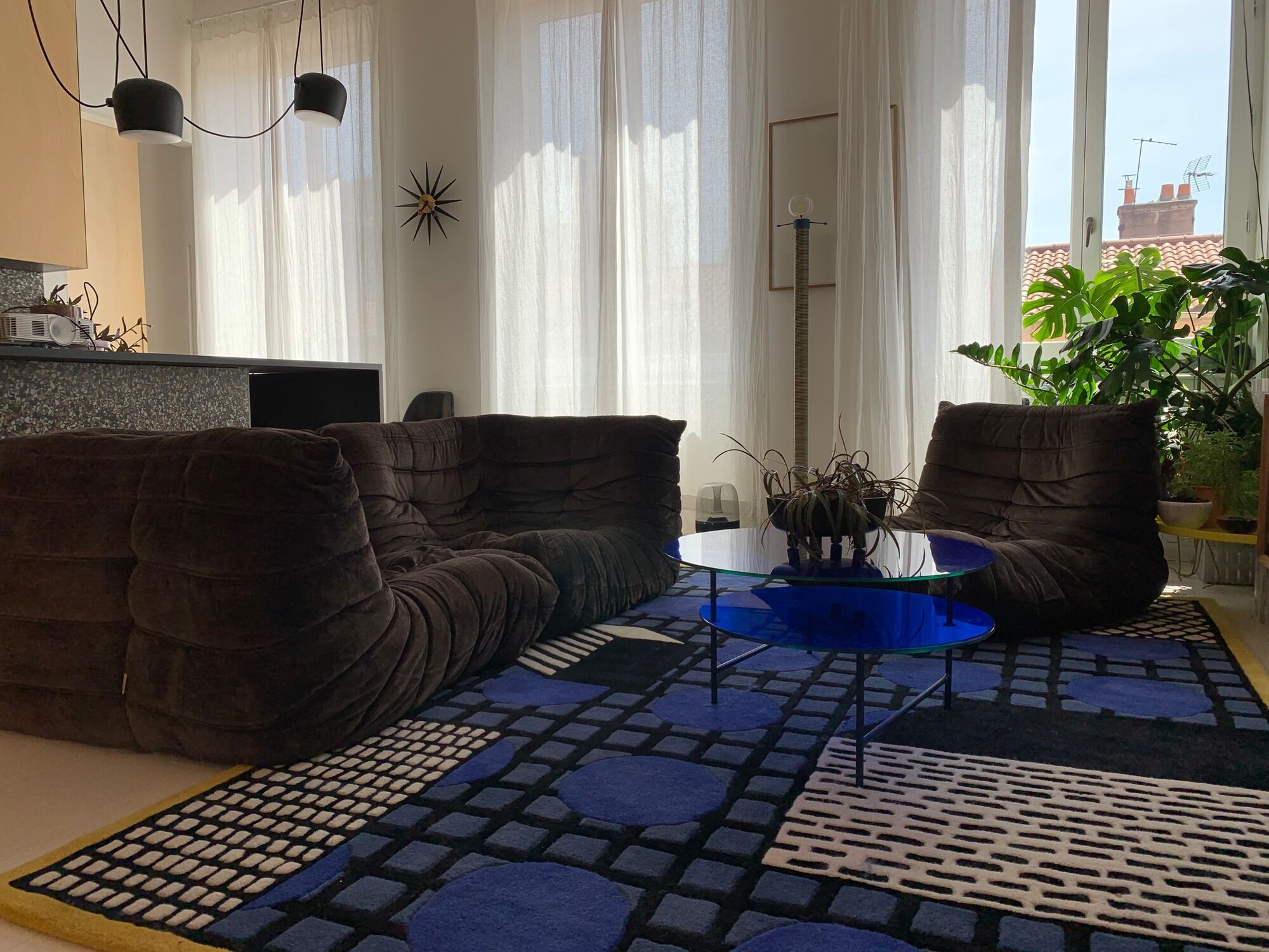 Togo in brown velvet by Michel Ducaroy for Ligne Roset 70s