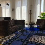 Togo in brown velvet by Michel Ducaroy for Ligne Roset 70s