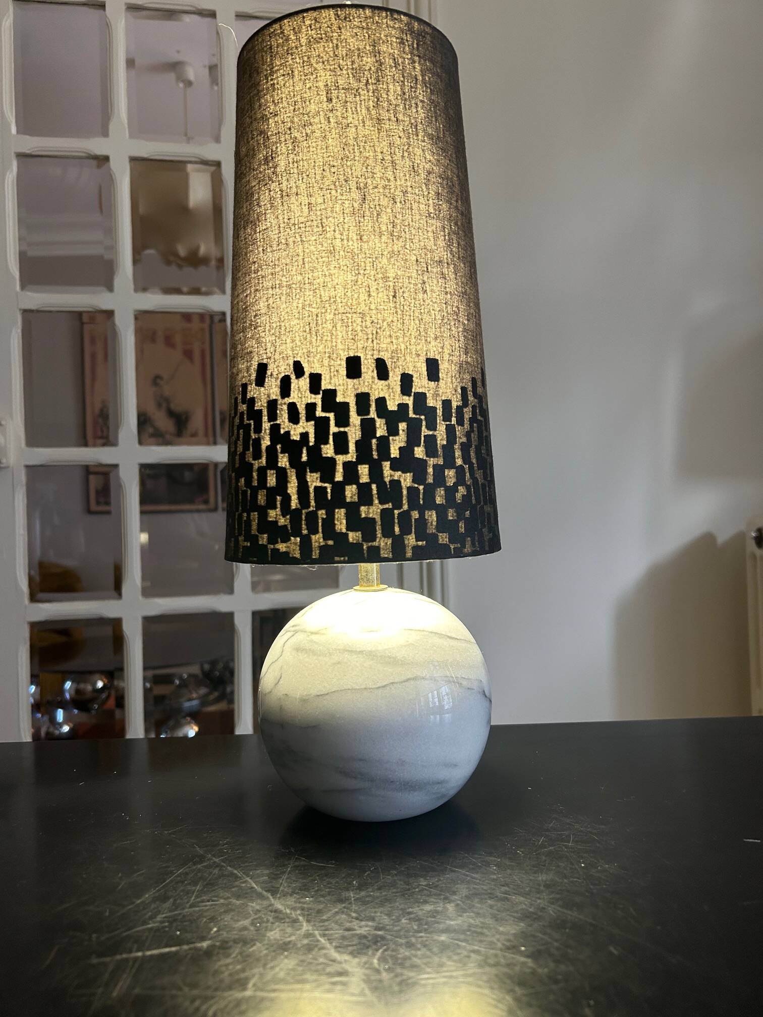 70s marble lamp