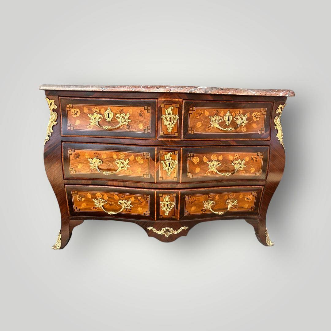 Louis XV period 18th century floral marquetry commode