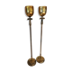 Paire de lampadaires art déco métal laitonnés