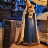 Virgin Mary with Child statue signed by Jeanne Ferrez