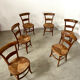 Lot de 6 chaises de ferme rustique début XX eme en bois / bistrot