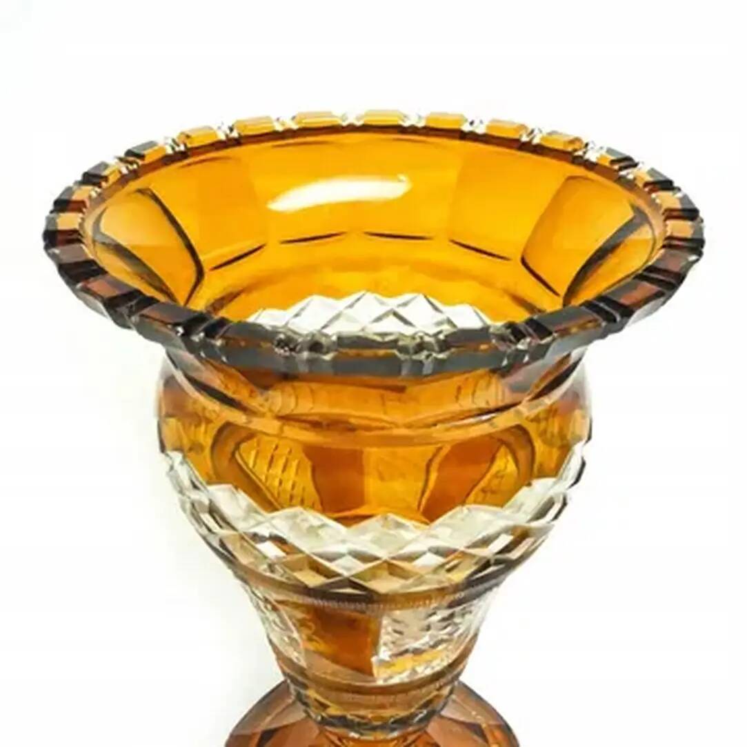 Vase, honey crystal, Poland, 1950s