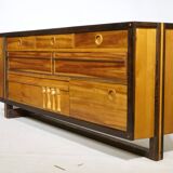 Handcrafted Solid Wood Sideboard in Wenge & Cherry, 1970 Vintage