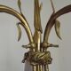 French Antique Late 1800s 3-Light Gilt Bronze Chandelier Art Glass Shades 5089