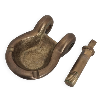 Cendrier à accoudoirs Clevis en laiton massif, nautique, années 1950/60