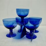 Set of 6 dessert cups in blown glass