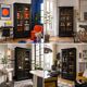 Armoire parisienne noire vitrée rénovée
