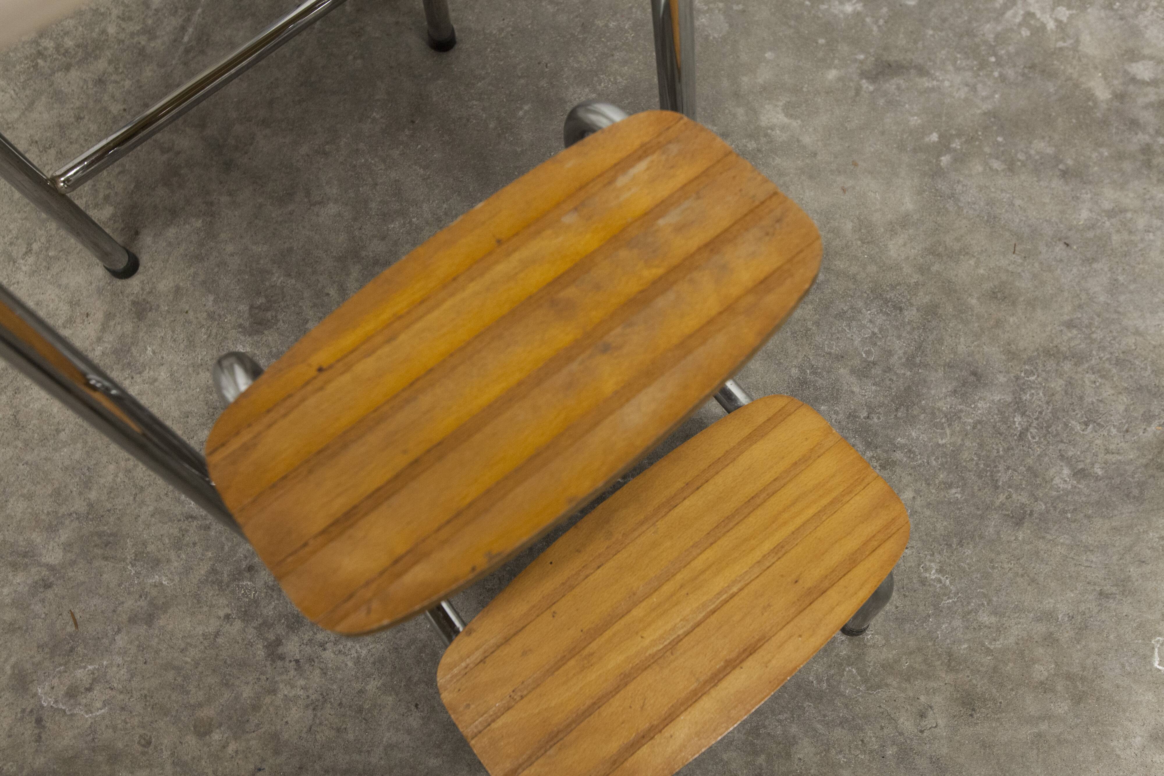 Stepladder stool 3 steps formica 1970