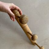 Antique wooden wall coat rack