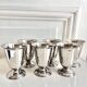 6 vintage stainless steel ice cream cups in the shape of a tumbler.