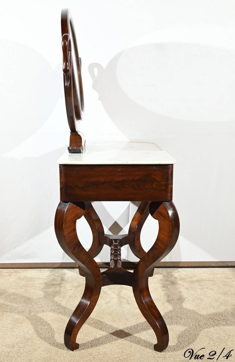 Burl Mahogany Dressing Table, Restoration Period – Early 19th Century