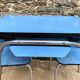 Extendable blue formica table and 2 chairs, 1960s