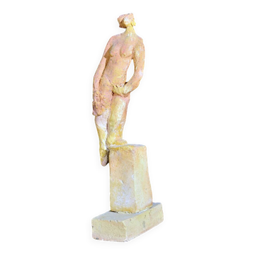 Sculpture en terre cuite signée Michel Wohlfahrt, circa 1980