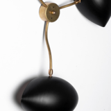 60's brass and black metal sculptural sconce