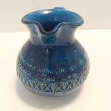 Handmade Rimini Blue Lacquered Ceramic Jug by Aldo Londi for Bitossi, Italy
