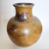 Puisaye stoneware vase signed Roger Jacques