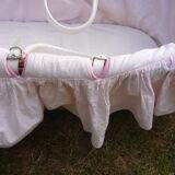 Vintage wicker and rattan with mattress and pads bassinet