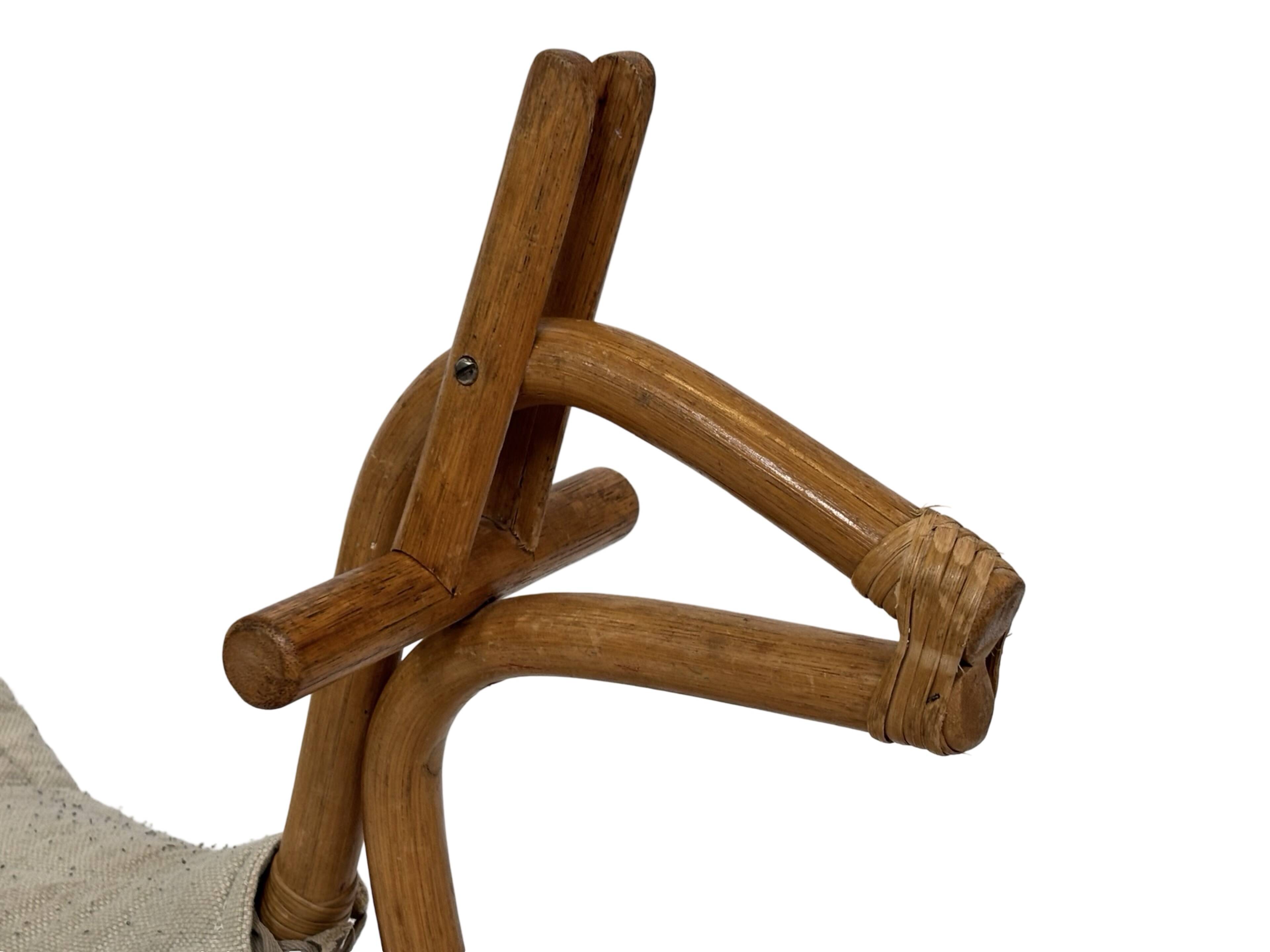 Vintage rattan rocking horse for a 1960s nursery design