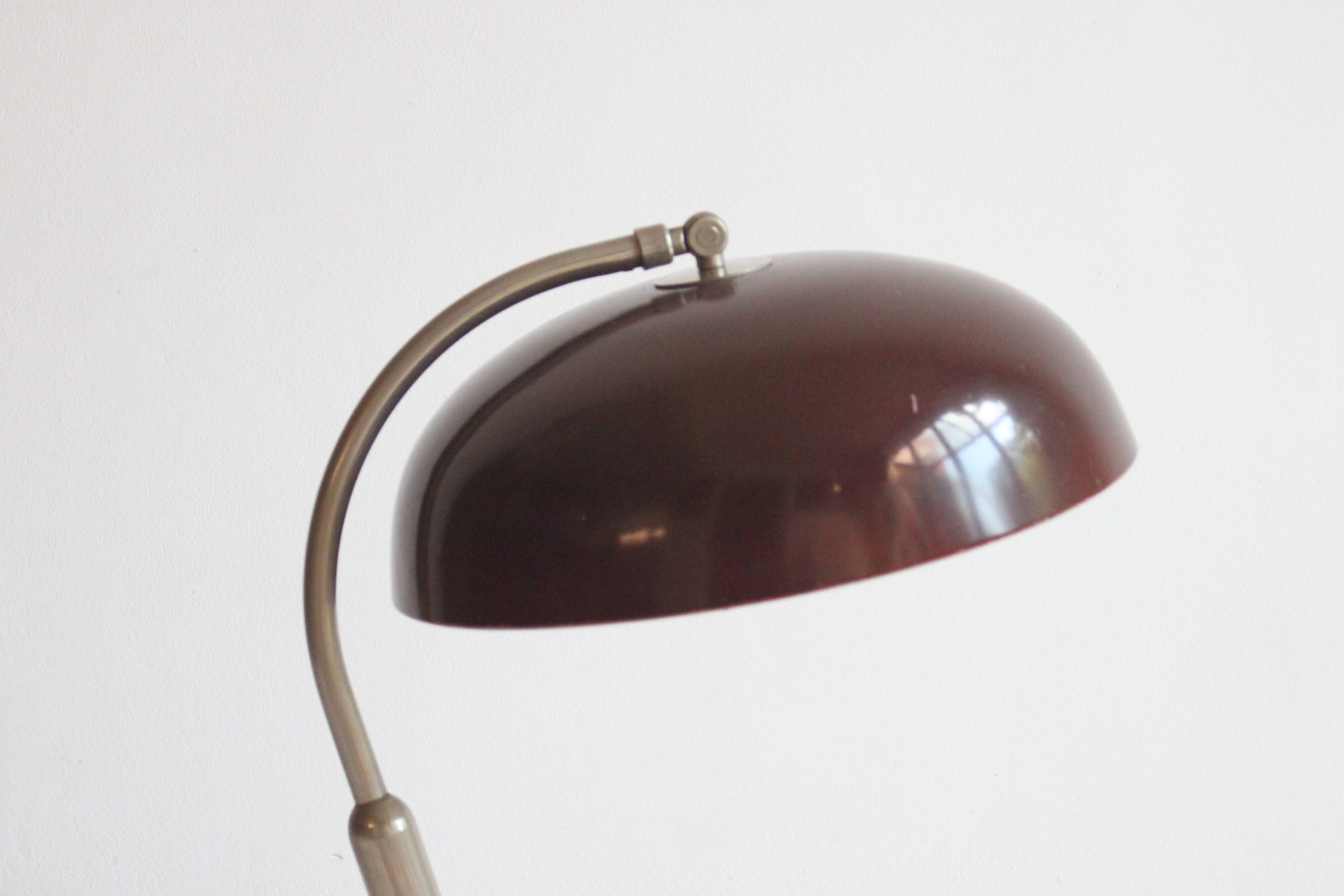 Lampe de bureau en métal avec anneau lumineux par Hala, Pays-Bas, années 1950
