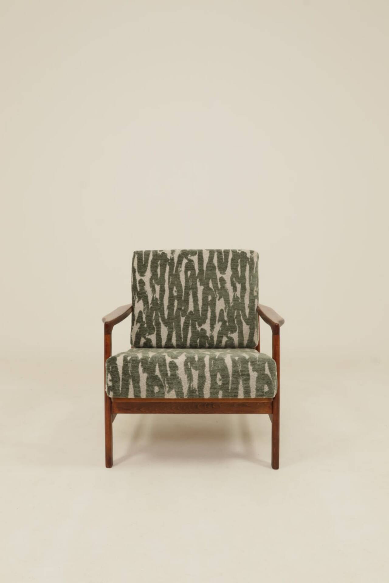 Scandinavian modern long chair jacquard green 1965