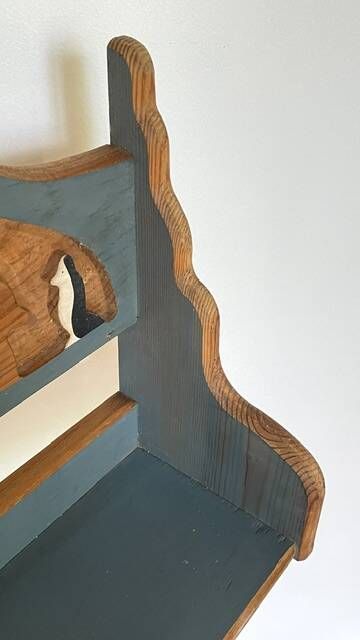 Vintage solid wood noah's ark shelf